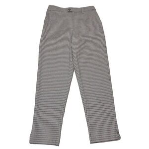 Garnet Hill High Rise Straight Leg Trousers Women’s 6 Brown Houndstooth Pull On